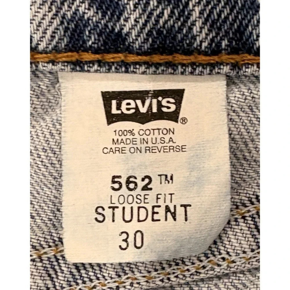 Levi's Vintage 562 Blue Loose Fit Student 30 Denim Shorts Orange Tab USA